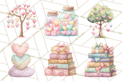 Valentine Safari Animal Clipart PNG, Watercolor Elephant Png Product Image 9