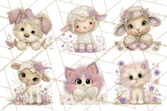 Peeking Large-Eyed Easter Animals PNG Pastel Illustrations Product Image 6