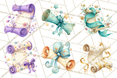 Graduation Diploma Clipart PNG, Whimsical Diploma Scroll Product Image 6