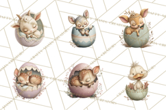 Easter Baby Animals Clipart PNG, Sleeping Baby Animals Product Image 5
