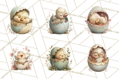 Easter Baby Animals Clipart PNG, Sleeping Baby Animals Product Image 8