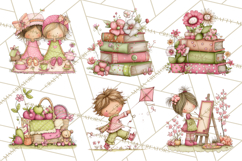Adorable Spring Kids Clipart, Playful Children Clip Art PNG Product Image 7