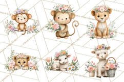 Adorable Baby Animals Easter Clipart PNG, Pastel Chicks Png Product Image 9