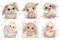 Peeking Large-Eyed Easter Animals PNG Pastel Illustrations Product Image 3