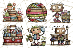 Adorable Robots Clipart, Playful Toy Robot Clip Art PNG Product Image 7