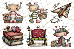 Adorable Robots Clipart, Playful Toy Robot Clip Art PNG Product Image 4