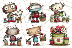 Adorable Robots Clipart, Playful Toy Robot Clip Art PNG Product Image 5