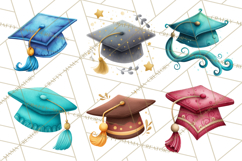Graduation Cap Clipart PNG, Whimsical Graduation Hat Tassel Product Image 9