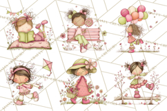 Adorable Spring Kids Clipart, Playful Children Clip Art PNG Product Image 2