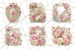 Vintage Frame Clipart, Romantic Keepsakes PNG, Watercolor Product Image 6