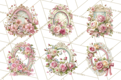 Vintage Frame Clipart, Romantic Keepsakes PNG, Watercolor Product Image 8