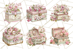 Vintage Frame Clipart, Romantic Keepsakes PNG, Watercolor Product Image 9