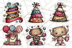 Adorable Birthday Robot Clipart, Playful Toy Robot Clip Art Product Image 8