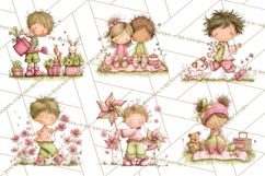 Adorable Spring Kids Clipart, Playful Children Clip Art PNG Product Image 8