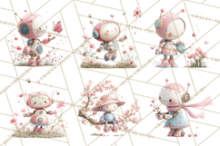Spring Robots, Full-Body Robot Clipart, Pastel Robot Png Product Image 2