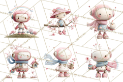 Spring Robots, Full-Body Robot Clipart, Pastel Robot Png Product Image 3