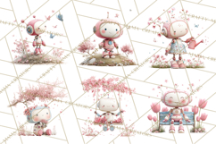 Spring Robots, Full-Body Robot Clipart, Pastel Robot Png Product Image 5