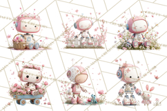 Spring Robots, Full-Body Robot Clipart, Pastel Robot Png Product Image 6