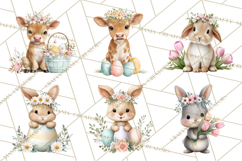 Adorable Baby Animals Easter Clipart PNG, Pastel Chicks Png Product Image 6