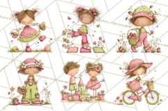 Adorable Spring Kids Clipart, Playful Children Clip Art PNG Product Image 3