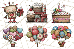 Adorable Birthday Robot Clipart, Playful Toy Robot Clip Art Product Image 9