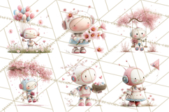 Spring Robots, Full-Body Robot Clipart, Pastel Robot Png Product Image 9