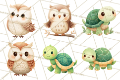 Cozy Woodland Animals Clipart, Baby Forest Creatures PNG Product Image 6