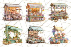 Easter Bunny PNG Clipart Spring Market Stall Eggs Basket Product Image 2