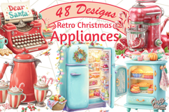 Retro Christmas Appliances Clipart PNG Product Image 1
