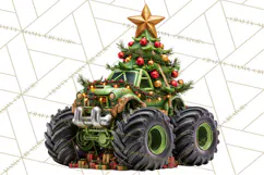 Christmas Monster Truck Clipart PNG Product Image 2