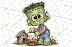 Halloween Farmhouse Monsters Clipart, Cute Halloween Farm Product Image 2