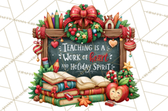 Christmas Teacher Chalkboard Quote PNG Product Image 2