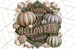 Retro Halloween Sign Clipart PNG Product Image 2