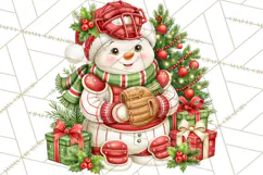 Christmas Baseball Clipart PNG Product Image 2