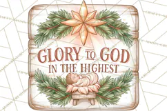 Religious Christmas Sign Clipart PNG | Nativity Designs Product Image 2