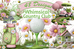 Whimsical Country Club Golf Clipart Argyle PNG Product Image 1