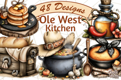 Western Cowboy Kitchen Decor Clipart, Rustic Ranch Png Product Image 1