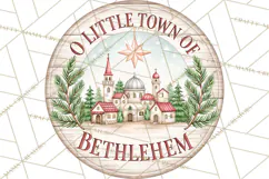 Religious Christmas Nativity Round Sign Clipart PNG Product Image 3