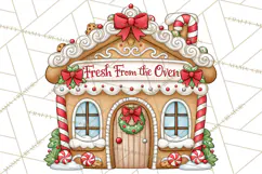 Gingerbread Christmas Signs PNG, Cute Christmas Sayings Product Image 3