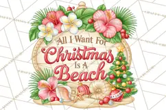 Tropical Christmas Beach Signs PNG, Christmas Quotes, Beach Product Image 3