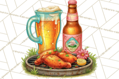 Girls Back Yard Barbecue Girly Grilling BBQ Clipart Product Image 2