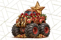 Christmas Monster Truck Clipart PNG Product Image 3