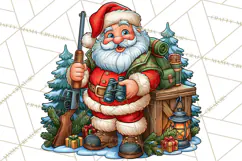 Christmas Hunting Clipart Santa Deer PNG Product Image 3