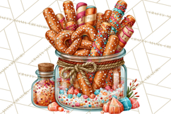 Christmas Pretzel Bakery Clipart PNG Food Elements Product Image 3