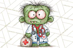 Zombie Hollow Cute Zombie Halloween Clipart PNG Product Image 3