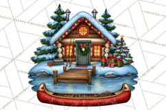 Christmas Fishing Clipart PNG Product Image 3