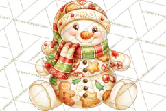 Patterned Snowman Christmas Clipart PNG Product Image 3