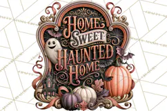 Retro Halloween Sign Clipart PNG Product Image 3