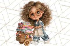 Patchwork Village Clipart PNG, Quilting Seamstress Quilt Product Image 3