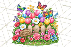 Colorful Butterfly Inspirational Clipart PNG, Floral Png Product Image 3